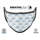The Blue Upwards Arrow Pattern - Made in USA Mouth Cover Unisex Anti-Dust Cotton Blend Reusable & Washable Face Mask with Adjustable Sizing for Adult or Child