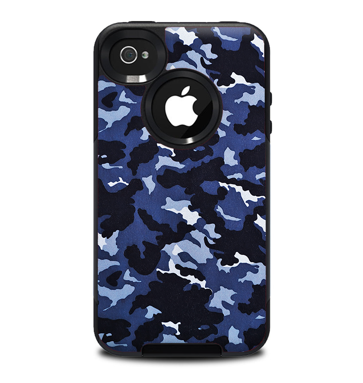 The Blue Vector Camo Skin for the iPhone 4-4s OtterBox Commuter Case