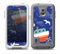 The Blue Vector Fish and Boat Pattern Skin for the Samsung Galaxy S5 frē LifeProof Case