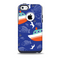 The Blue Vector Fish and Boat Pattern Skin for the iPhone 5c OtterBox Commuter Case