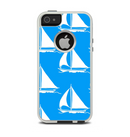 The Blue Vector Sailboats Apple iPhone 5-5s Otterbox Commuter Case Skin Set