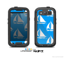 The Blue Vector Sailboats Skin For The Samsung Galaxy S3 LifeProof Case