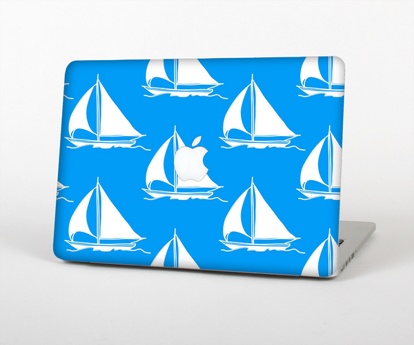 The Blue Vector Sailboats Skin Set for the Apple MacBook Air 11"