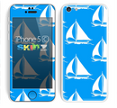 The Blue Vector Sailboats Skin for the Apple iPhone 5c