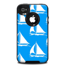 The Blue Vector Sailboats Skin for the iPhone 4-4s OtterBox Commuter Case