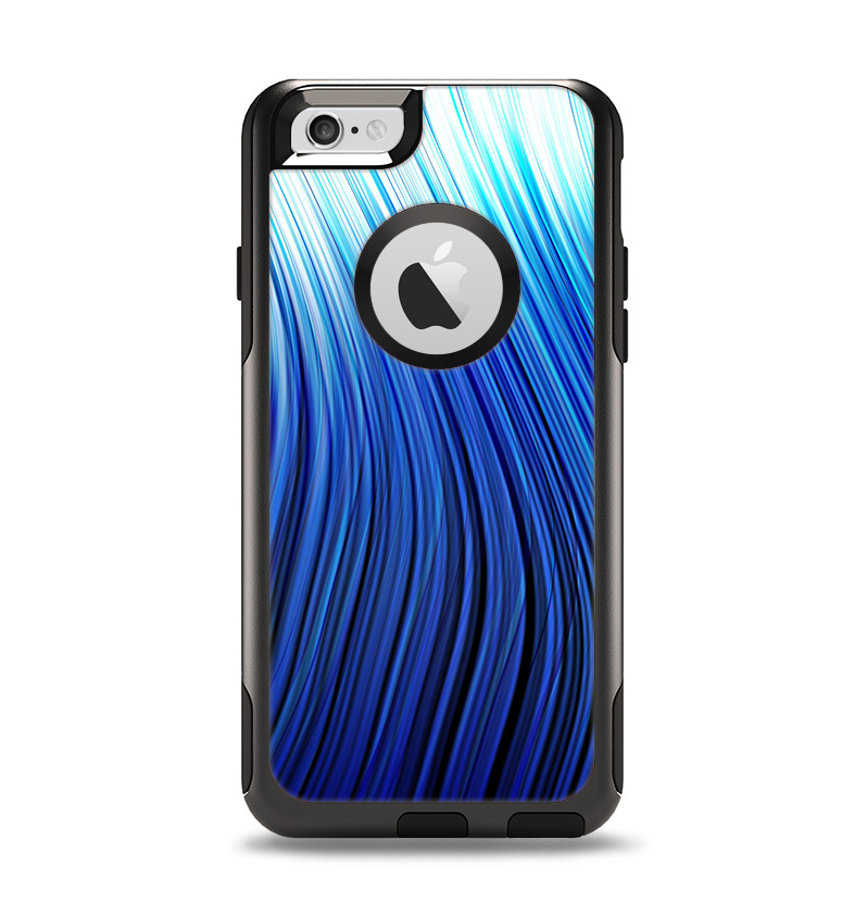 The Blue Vector Swirly HD Strands Apple iPhone 6 Otterbox Commuter Case Skin Set