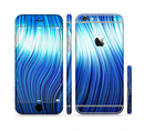 The Blue Vector Swirly HD Strands Sectioned Skin Series for the Apple iPhone 6s Plus