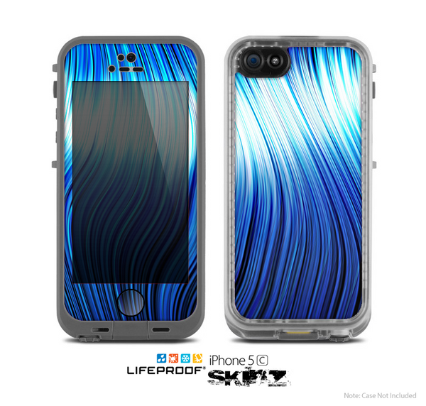 The Blue Vector Swirly HD Strands Skin for the Apple iPhone 5c LifeProof Case