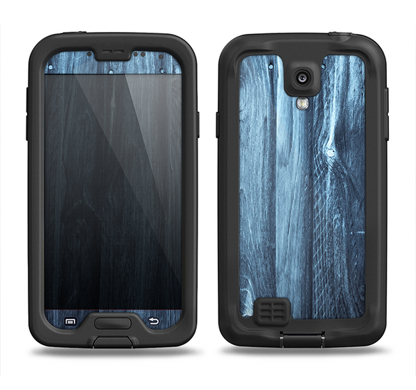 The Blue Washed WoodGrain Samsung Galaxy S4 LifeProof Nuud Case Skin Set
