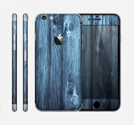 The Blue Washed WoodGrain Skin for the Apple iPhone 6