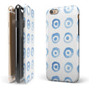 The Blue WaterColor BullsEye Pattern iPhone 6/6s or 6/6s Plus 2-Piece Hybrid INK-Fuzed Case