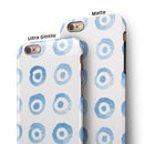 The Blue WaterColor BullsEye Pattern iPhone 6/6s or 6/6s Plus 2-Piece Hybrid INK-Fuzed Case