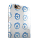 The Blue WaterColor BullsEye Pattern iPhone 6/6s or 6/6s Plus 2-Piece Hybrid INK-Fuzed Case
