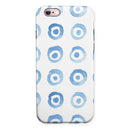 The Blue WaterColor BullsEye Pattern iPhone 6/6s or 6/6s Plus 2-Piece Hybrid INK-Fuzed Case