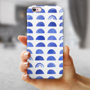 The Blue WaterColor Hemishpheres iPhone 6/6s or 6/6s Plus 2-Piece Hybrid INK-Fuzed Case