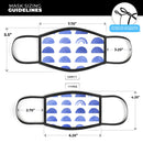 The Blue WaterColor Hemishpheres  - Made in USA Mouth Cover Unisex Anti-Dust Cotton Blend Reusable & Washable Face Mask with Adjustable Sizing for Adult or Child