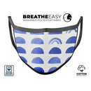 The Blue WaterColor Hemishpheres  - Made in USA Mouth Cover Unisex Anti-Dust Cotton Blend Reusable & Washable Face Mask with Adjustable Sizing for Adult or Child