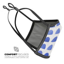 The Blue WaterColor Hemishpheres  - Made in USA Mouth Cover Unisex Anti-Dust Cotton Blend Reusable & Washable Face Mask with Adjustable Sizing for Adult or Child