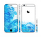 The Blue Water Color Flowers Sectioned Skin Series for the Apple iPhone 6 Plus