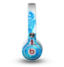 The Blue Water Color Flowers Skin for the Beats by Dre Mixr Headphones