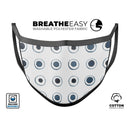 The Blue Watercolor Circle Polka Dots - Made in USA Mouth Cover Unisex Anti-Dust Cotton Blend Reusable & Washable Face Mask with Adjustable Sizing for Adult or Child