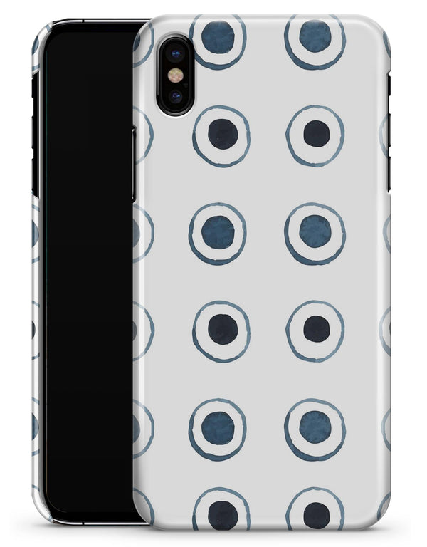 The Blue Watercolor Circle Polka Dots - iPhone X Clipit Case
