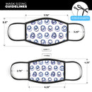 The Blue Watercolor Squigly Circles  - Made in USA Mouth Cover Unisex Anti-Dust Cotton Blend Reusable & Washable Face Mask with Adjustable Sizing for Adult or Child