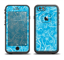 The Blue & White Abstract Swirly Pattern Apple iPhone 6/6s LifeProof Fre Case Skin Set
