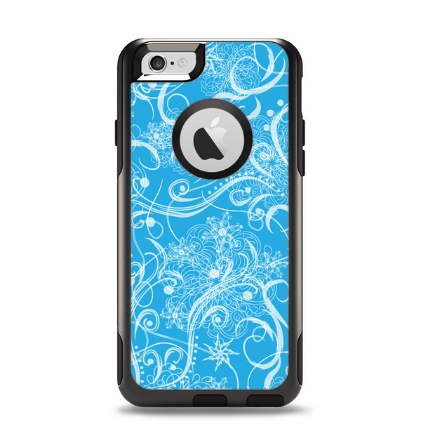 The Blue & White Abstract Swirly Pattern Apple iPhone 6 Otterbox Commuter Case Skin Set