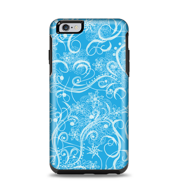 The Blue & White Abstract Swirly Pattern Apple iPhone 6 Plus Otterbox Symmetry Case Skin Set