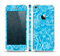 The Blue & White Abstract Swirly Pattern Skin Set for the Apple iPhone 5