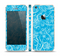 The Blue & White Abstract Swirly Pattern Skin Set for the Apple iPhone 5s
