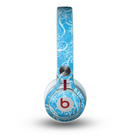 The Blue & White Abstract Swirly Pattern Skin for the Beats by Dre Mixr Headphones