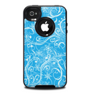 The Blue & White Abstract Swirly Pattern Skin for the iPhone 4-4s OtterBox Commuter Case