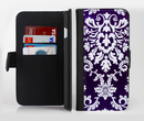 The Blue & White Delicate Pattern Ink-Fuzed Leather Folding Wallet Credit-Card Case for the Apple iPhone 6/6s, 6/6s Plus, 5/5s and 5c