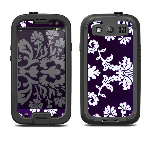 The Blue & White Delicate Pattern Samsung Galaxy S3 LifeProof Fre Case Skin Set