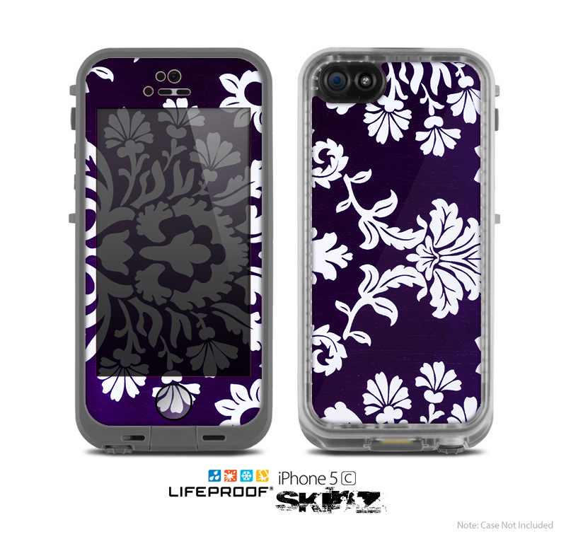 The Blue & White Delicate Pattern Skin for the Apple iPhone 5c LifeProof Case