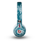 The Blue & White Floral Sketched Lace Patterns v21 Skin for the Beats by Dre Mixr Headphones