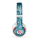 The Blue & White Floral Sketched Lace Patterns v21 Skin for the Beats by Dre Studio (2013+ Version) Headphones