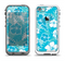 The Blue & White Hawaiian Floral Pattern V4 Apple iPhone 5-5s LifeProof Fre Case Skin Set