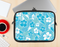 The Blue & White Hawaiian Floral Pattern V4 Ink-Fuzed NeoPrene MacBook Laptop Sleeve