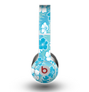 The Blue & White Hawaiian Floral Pattern V4 Skin for the Beats by Dre Original Solo-Solo HD Headphones