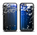 The Blue & White Rain Shimmer Strips Apple iPhone 6/6s LifeProof Fre Case Skin Set