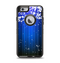 The Blue & White Rain Shimmer Strips Apple iPhone 6 Otterbox Defender Case Skin Set
