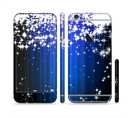 The Blue & White Rain Shimmer Strips Sectioned Skin Series for the Apple iPhone 6s Plus