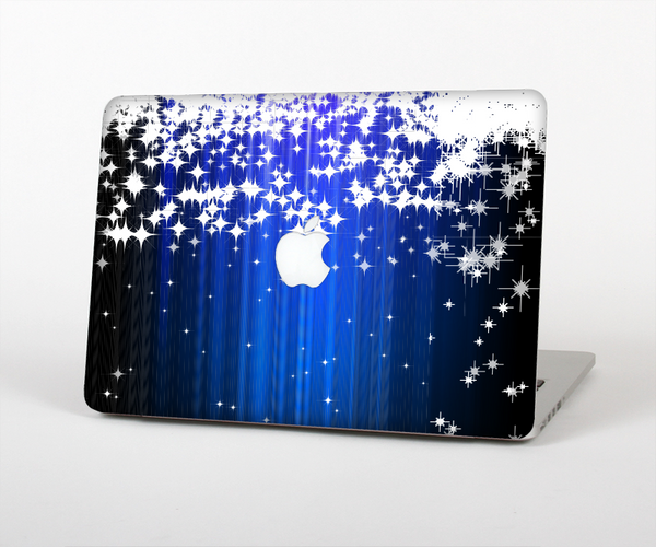 The Blue & White Rain Shimmer Strips Skin Set for the Apple MacBook Air 11"