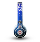 The Blue & White Rain Shimmer Strips Skin for the Beats by Dre Mixr Headphones