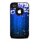 The Blue & White Rain Shimmer Strips Skin for the iPhone 4-4s OtterBox Commuter Case