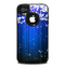 The Blue & White Rain Shimmer Strips Skin for the iPhone 4-4s OtterBox Commuter Case