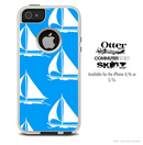 The Blue & White Sailboats Skin For The iPhone 4-4s or 5-5s Otterbox Commuter Case
